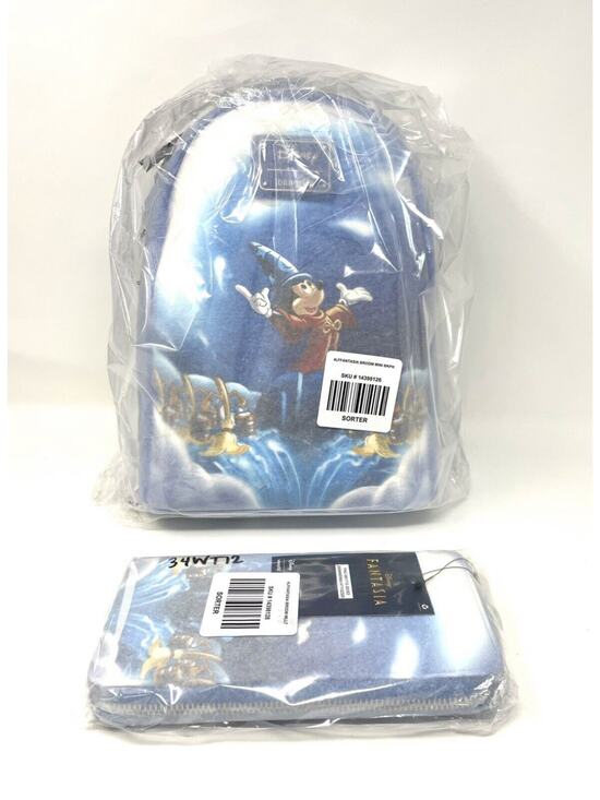 Loungefly Mickey Mouse Mini Backpack & Wallet Set Fantasia Sourcerer Disney NWT main image 7